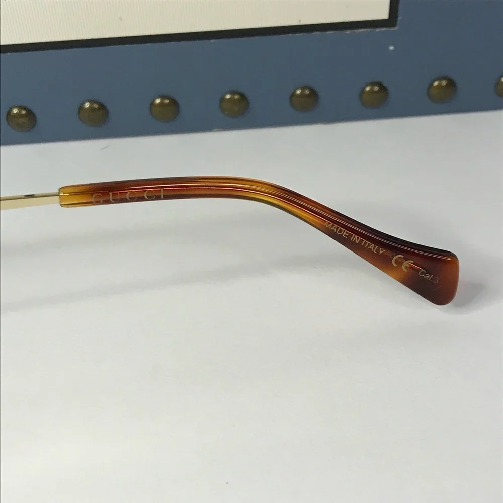 New Authentic Gucci Brown Pilot Ladies Sunglasses GG0969S 002